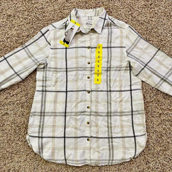NWT Jachs Girlfriend Women's Plaid Super Soft Flannel Button Shirt, Size S - Picture 5 of 11
